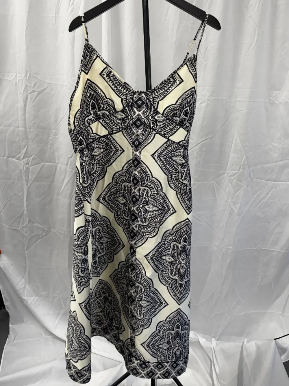 Camila Coelho Black & Cream Slip Dress‎ Size M